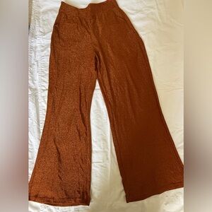 Cider Metallic Rust Flare Pants